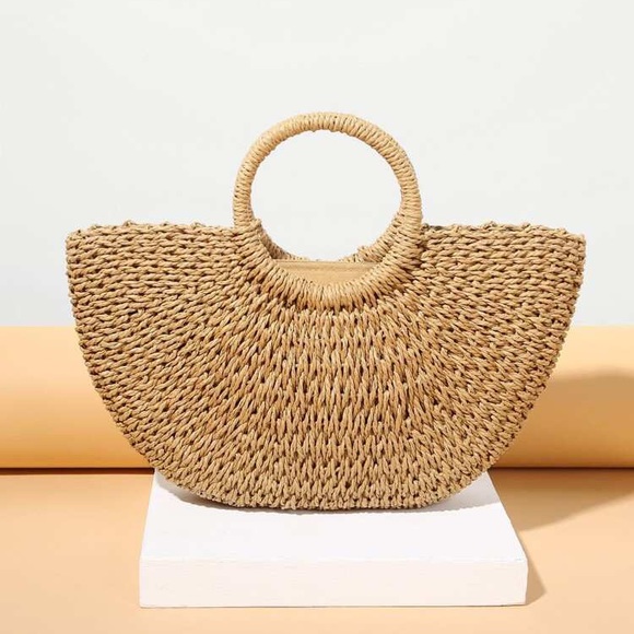 None Handbags - Trendy Lightweight Straw Bag